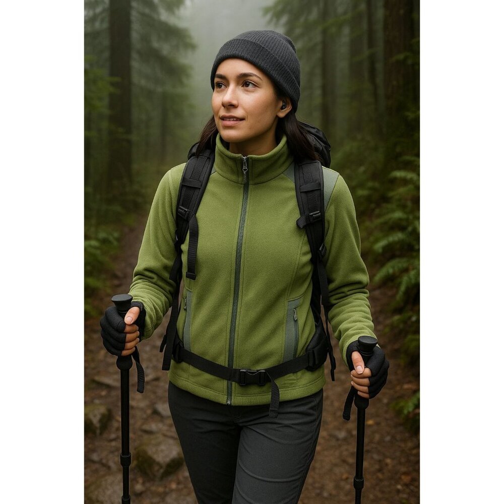 REI Women’s Softshell Fleece Jacket Green Size M Hiking Athflow Gorpcore Outdoor